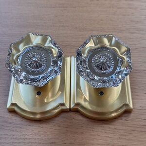 Two Schlage Glass Dummy Doorknobs non-turning, open package, NEW